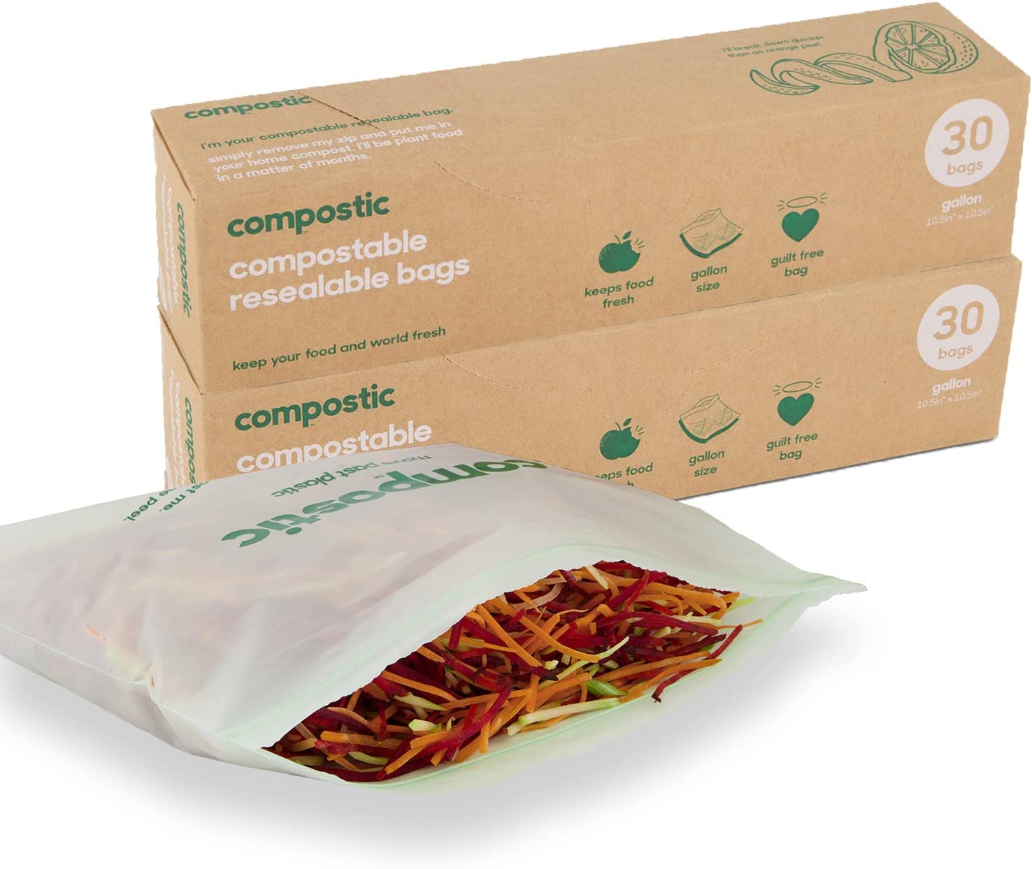 Compostic Home Compostable Resealable Gallon Bags
